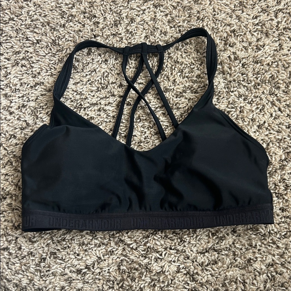Under Armour Black Strappy Crossback Sports Bra